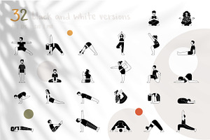 Kids Yoga Vector Illustration Set