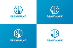 Letters BQ and QB Hexagon Logo Set, a Branding & Logo Template by Pray Art Design Studio