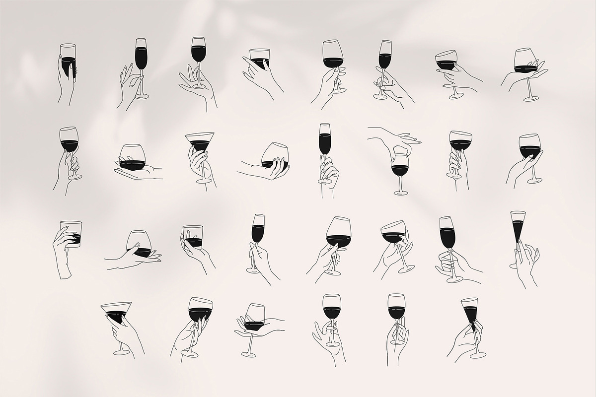 Hands & wine, a Decorative Illustration by Merfin (Photo 3 of 6)