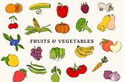 Hand-Drawn Fruits & Veggies Bundle, a Food Illustration by Ellie Haldors Design (Thumbnail 1 of 6)
