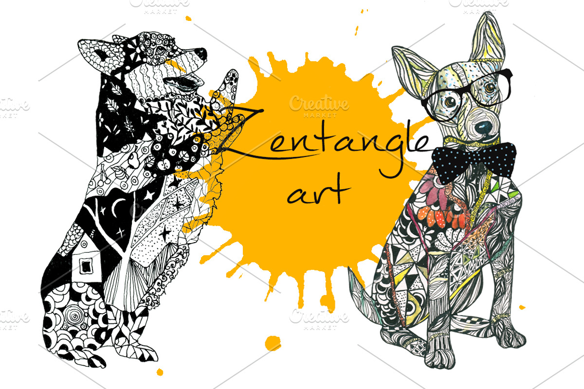 Zentangle dog art, an Illustration by JuliaFast (Photo 2 of 3)