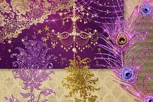 Plum Purple And Gold Graphics