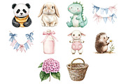 Watercolor Neutral Nursery Clipart, a Seasonal Illustration by CitraGraphics (Thumbnail 3 of 4)
