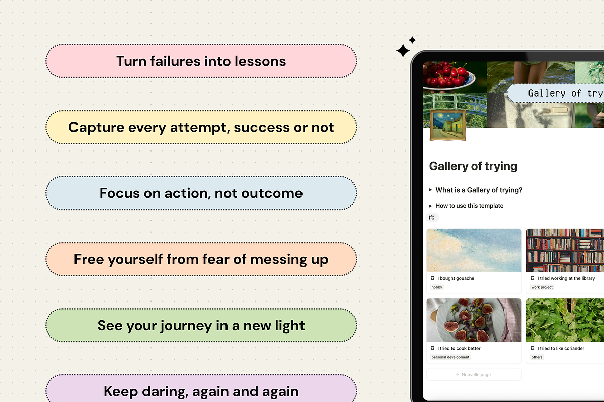 Gallery of trying - Notion template preview 3