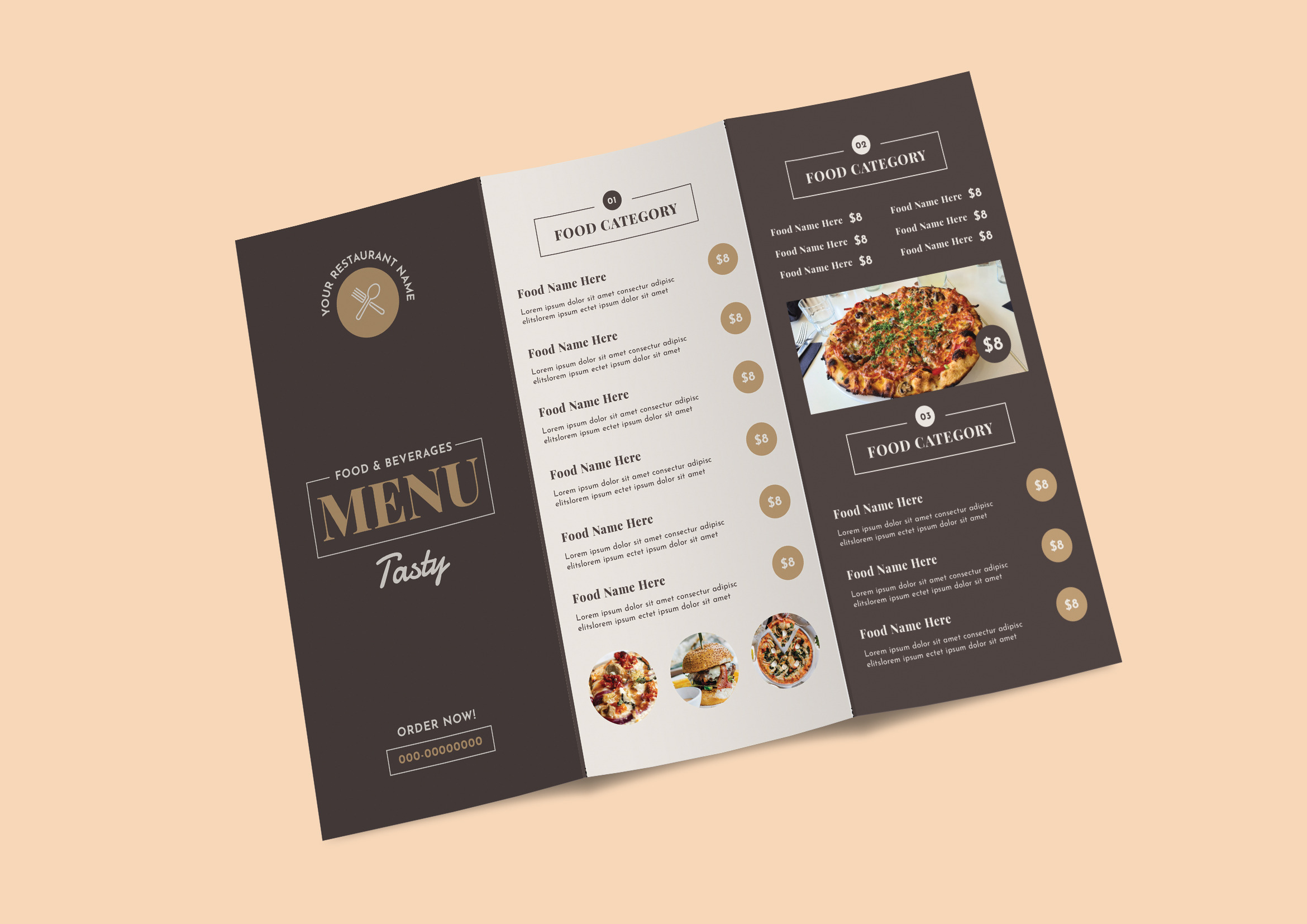 Trifold Brochure Menu, a Brochure Template by graphicook