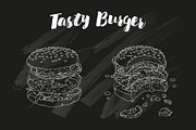 Big Burger Doodle set, a Food Illustration by WINS Doodle shop (Thumbnail 4 of 8)