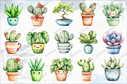 Watercolor Kawaii House Plant Clipar, an Illustration by designcity5 (Thumbnail 3 of 5)