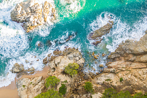 Aerial view landscape drone containing aerial, background, and bay
