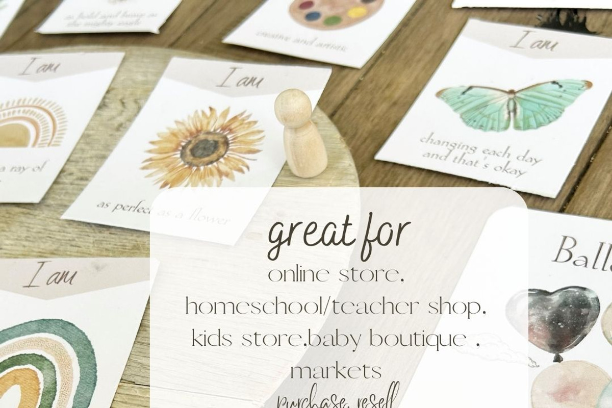 watercolour kids flashcards template, a Decorative Illustration by BarefootChild studio (Photo 3 of 8)