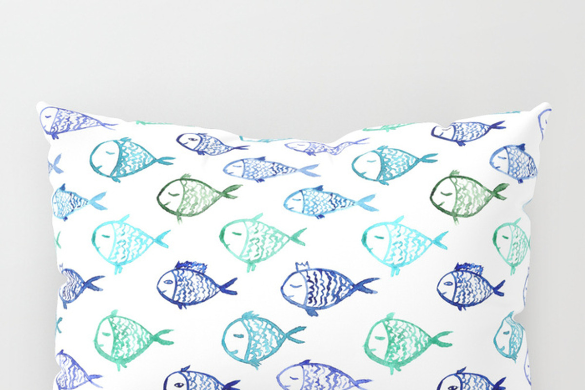 Watercolor fish pattern, a Pattern Graphic by Katerina Tova (Photo 3 of 3)