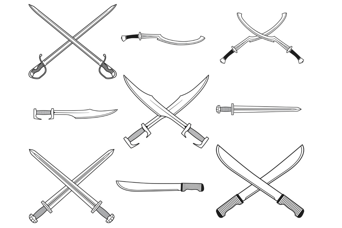 Swords Set 1 Procreate Brush Stamps, a Brush Add-On by Disasterology Ink (Photo 8 of 10)