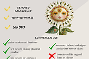Surreal Flower Faces Clipart& Papers, a Seasonal Illustration by Daring Digies (Thumbnail 6 of 11)