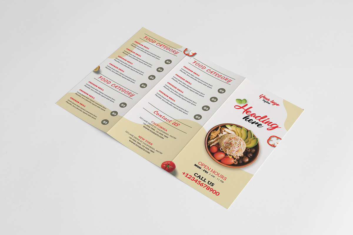 Restaurant Trifold Brochure, a Brochure Template by GreenPixi (Photo 1 of 2)