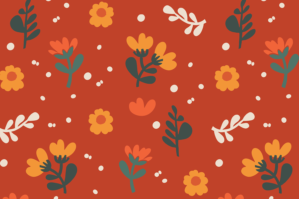 Terra Cotta Abstract Floral Seamless, a Pattern Graphic by Sharon Schwalbe (Photo 4 of 4)