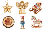 Rustic Wooden Christmas Clipart, an Illustration by Dream Creation (Thumbnail 3 of 7)
