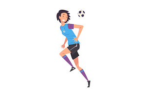 Smiling Girl Playing Soccer, Young, a Sport Illustration by TopVectors