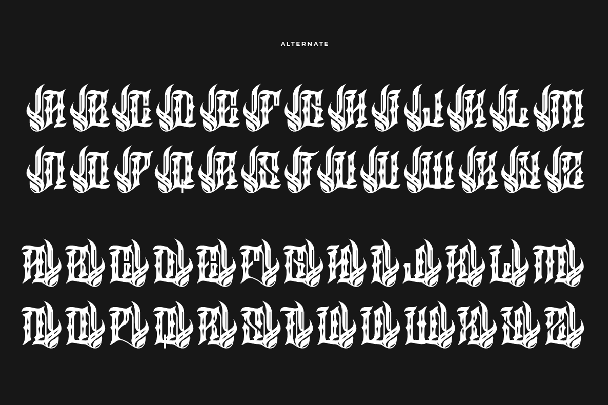 Black Somler - Tattoo Artdeco Font, a Blackletter Font by Iqsiart Studio (Photo 8 of 9)