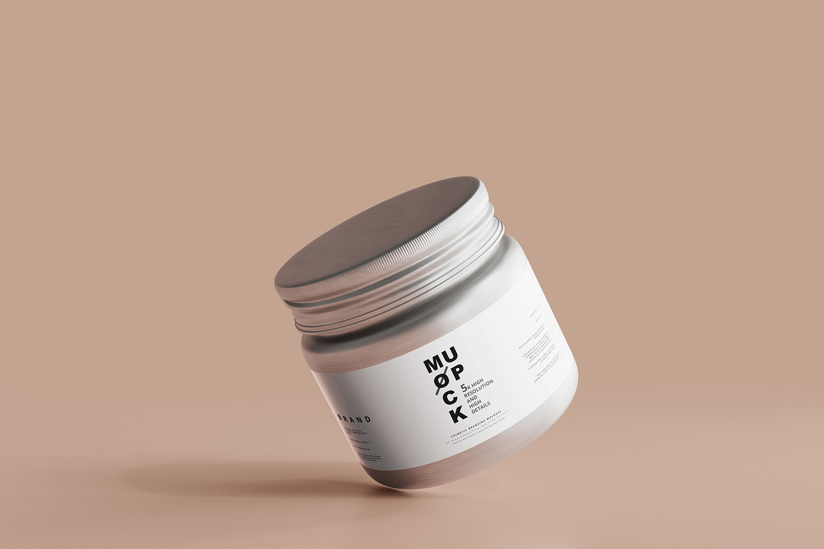 Aluminum Cosmetic Jar Mockup, a Cups & Container Mockup by pmvch (Photo 24 of 25)