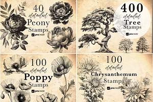 2000 Botanical Lover Stamp Brushes