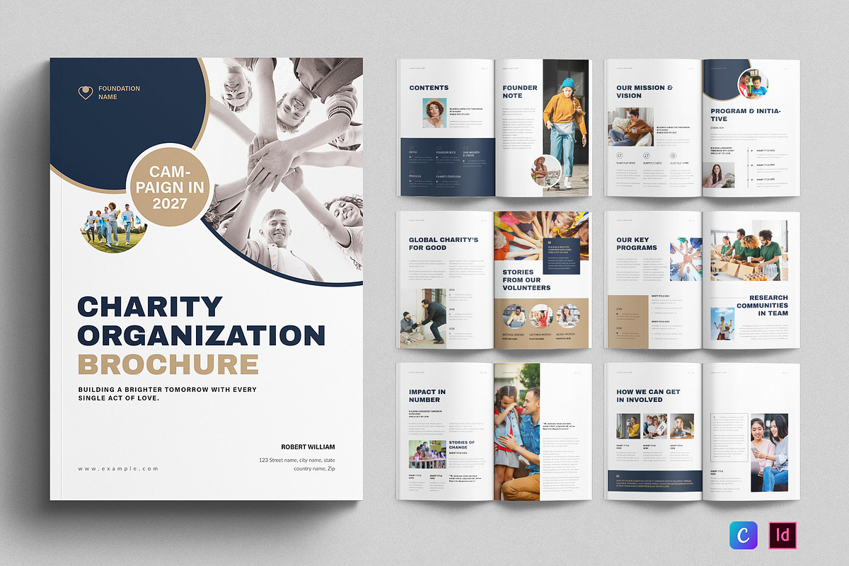 Charity Brochure Template, a Brochure Template by E-Type (Photo 1 of 7)