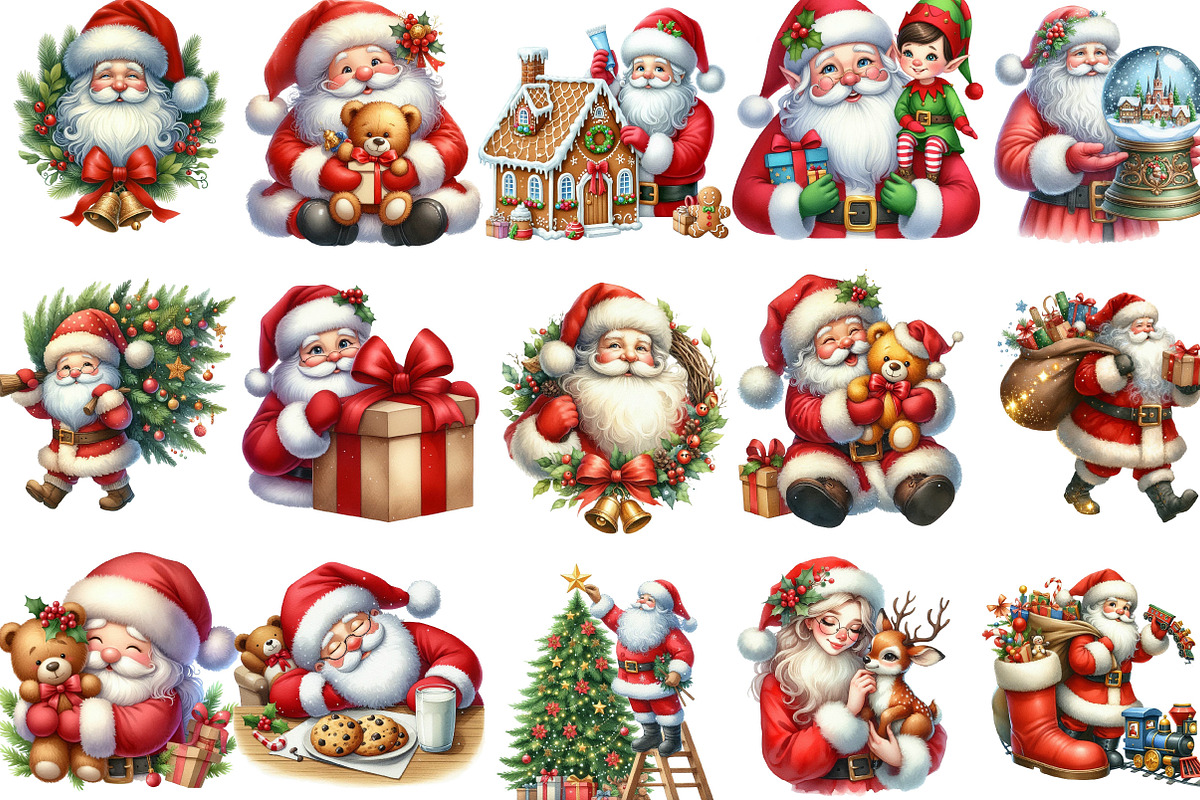 Christmas Santa Claus Clipart, an Illustration by Designking (Photo 2 of 5)
