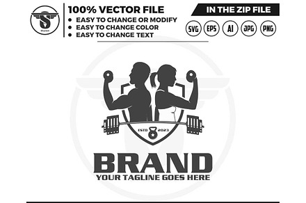muscular man and woman Fitness Gym