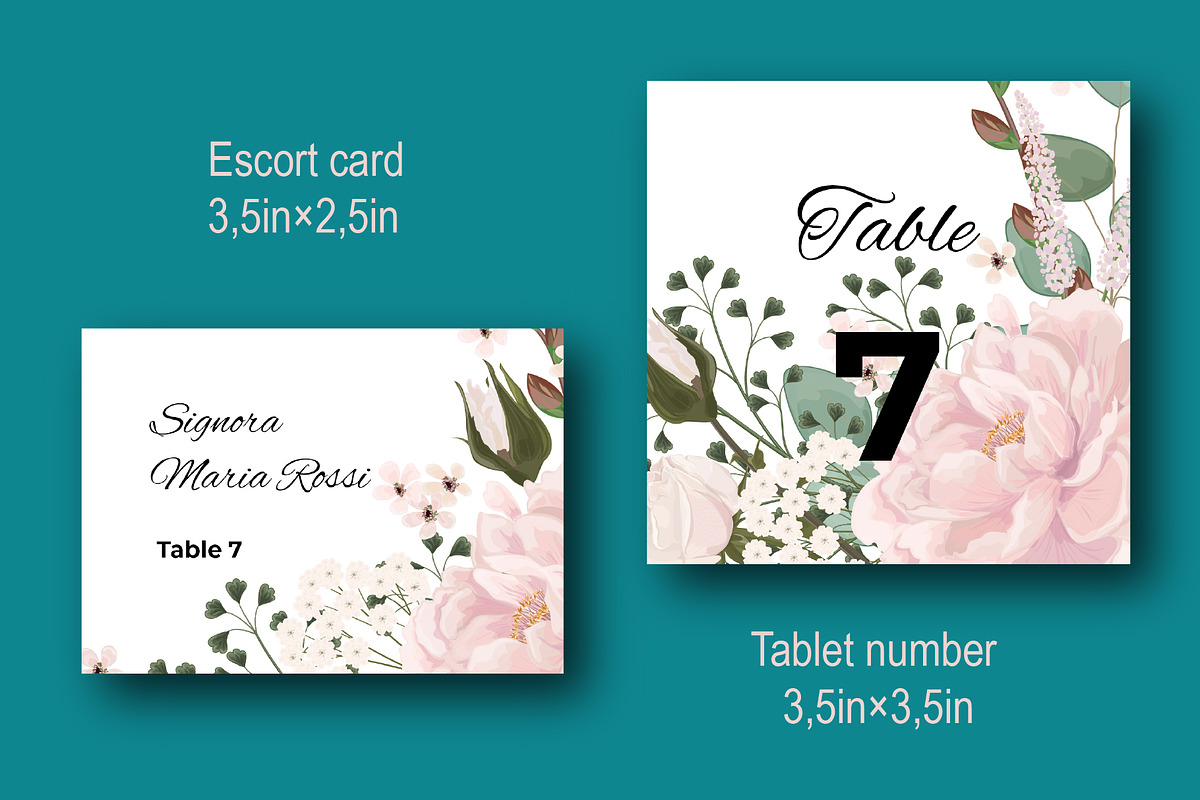 Greeting card templates with Peony, an Invitation Template by Digital illustration shop (Photo 4 of 5)