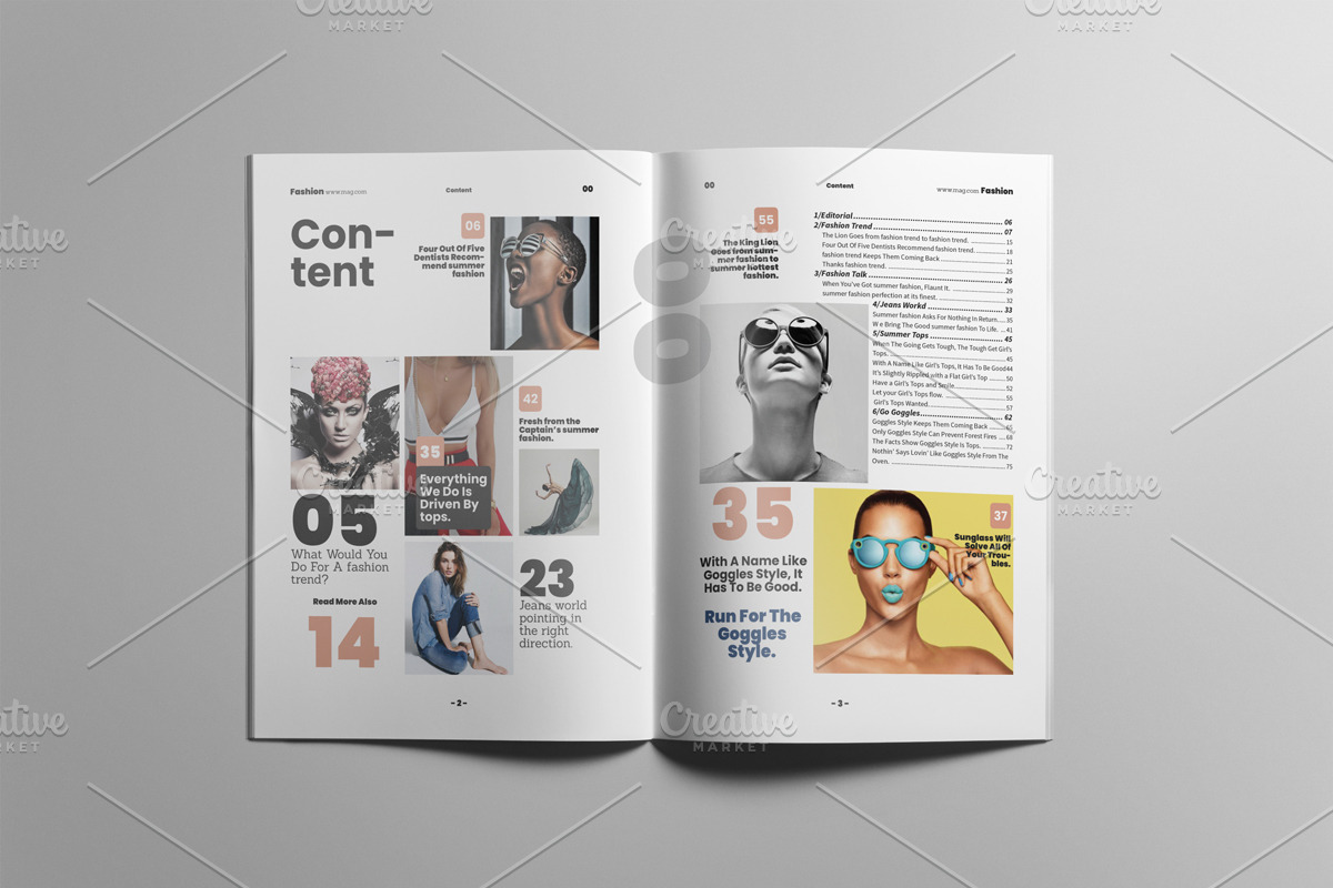 The Best Fashion Magazne Layout, a Magazine Template by Swayang (Photo 3 of 23)