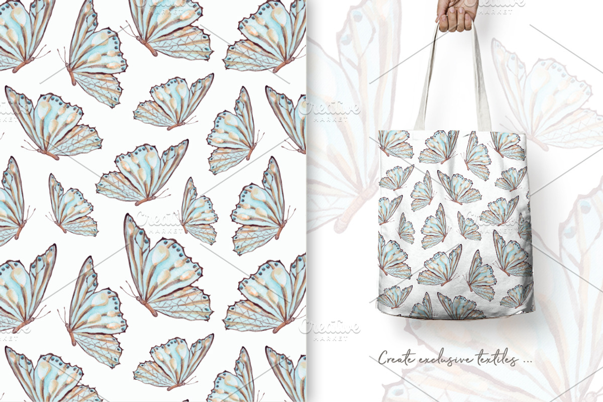 Watercolor butterflies 2., a Texture Illustration by BrushArtDesigns (Photo 6 of 7)