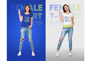 Female V-Neck T-Shirt Mockup Vol 2, a Shirt Mockup by Hi, Mock-Up! (Thumbnail 8 of 10)