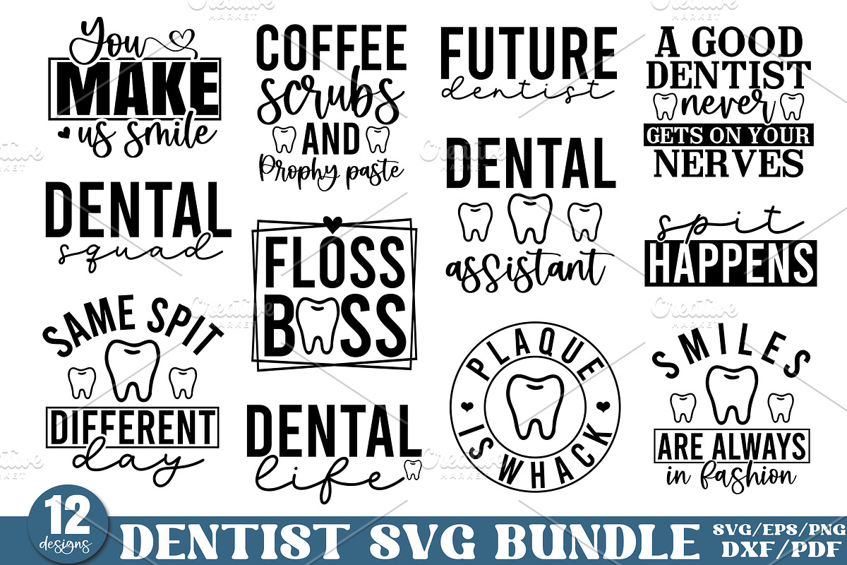 Dentist SVG Bundle, Dentist Quotes, a Graphic by Designer302 (Photo 1 of 14)