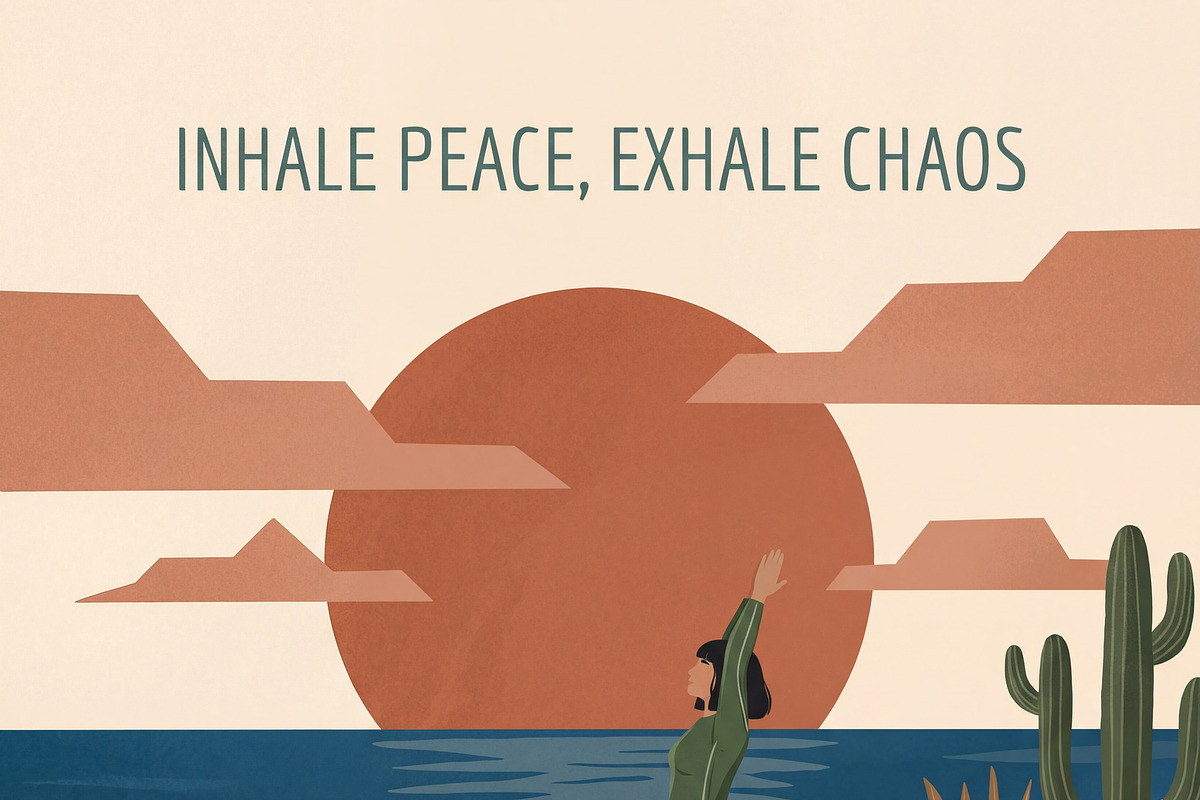 Desert Sunset Yoga Illustration, a Person Illustration by Virgo Studio