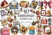 Luxury Plaid Christmas Clipart, a Graphic by designcity5 (Thumbnail 1 of 5)