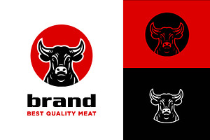 Black Buffalo Cow Angus Cattle logo, a Branding & Logo Template by funpixel