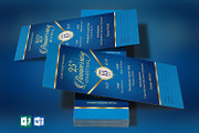 Blue Anniversary Banquet Ticket Word, a Card Template by Godserv Designs (Thumbnail 1 of 3)