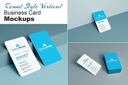Round Vertical Business Card Mockupu