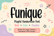Funique – Handwritten Display Font, a Handwritten Font by Wow Magic (Thumbnail 1 of 5)