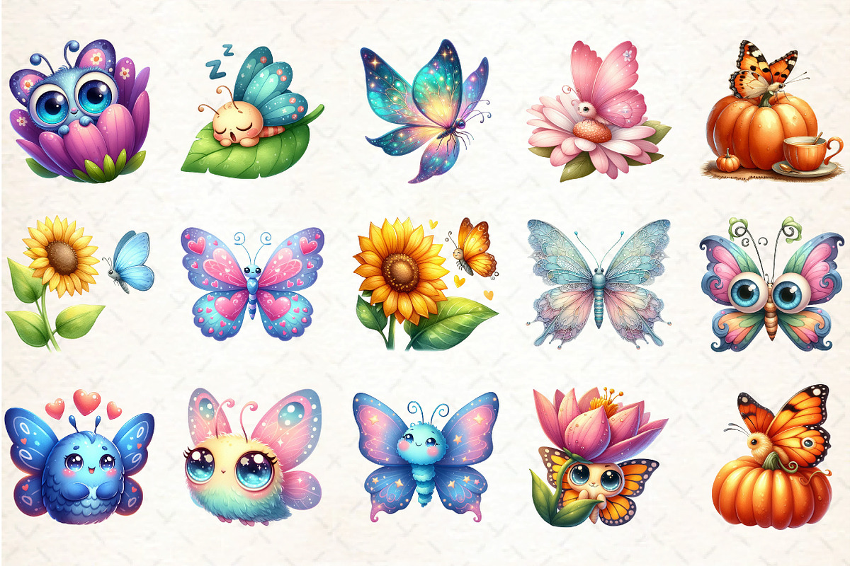 Adorable Butterfly Watercolor Clipar, an Illustration by DreamCafeArt (Photo 2 of 5)