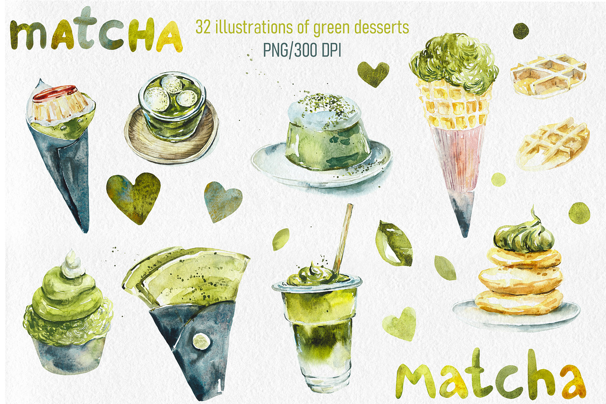 Watercolor Matcha, a Food Illustration by Budogoshch (Photo 2 of 6)