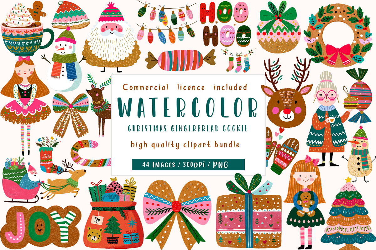 Christmas Gingerbread Cookie Clipart, an Illustration by CreationArt (Photo 1 of 5)