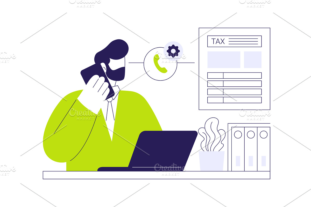 Phone tax filing abstract concept, a Finance Illustration by Visual Generation