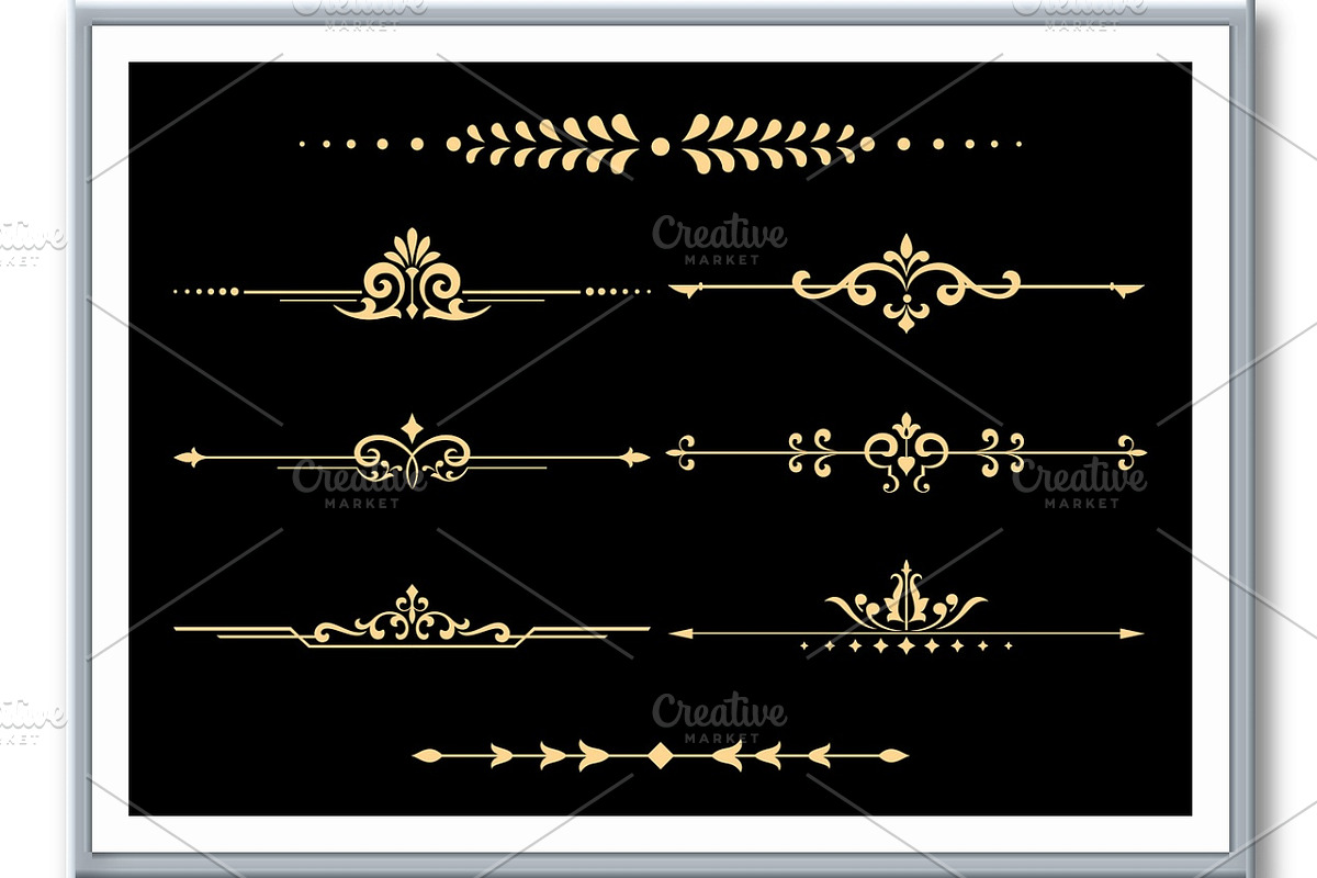 Vintage set of decorative elements, a Decorative Illustration by RODINA (Photo 2 of 3)