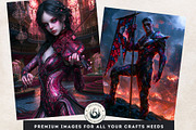Glassborn Court Stained Glass Papers, a Decorative Illustration by ThatsDesignArt (Thumbnail 7 of 16)