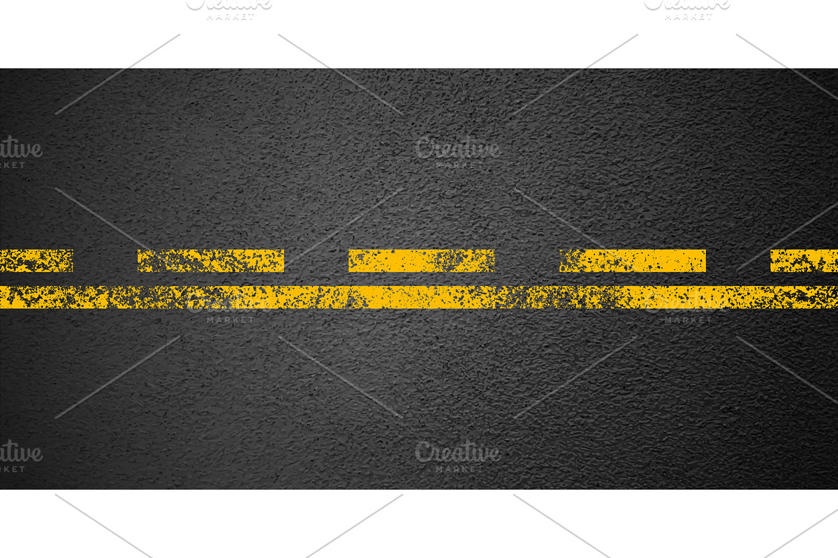 Asphalt road with yellow lane, a Texture Illustration by 32pixels