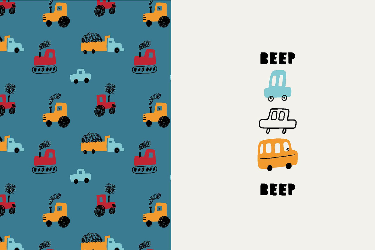 Whimsical Cars Clipart, a Decorative Illustration by Barkova Nadya (Photo 6 of 6)