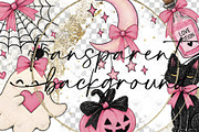 Pink Halloween Ghost Clipart, a Decorative Illustration by BigCakeBee (Thumbnail 2 of 3)