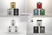 Square Tea Tin Set Packaging Mockup, a Cups & Container Mockup by INCDesign (Thumbnail 6 of 6)
