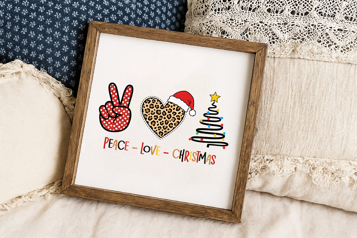 Peace Love Christmas Sublimation Des, an Illustration by Libby Wishes (Photo 4 of 8)