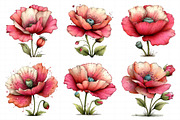 Whimsical Spring Poppy Flowers Clipa, an Illustration by Daily.Designs (Thumbnail 3 of 8)