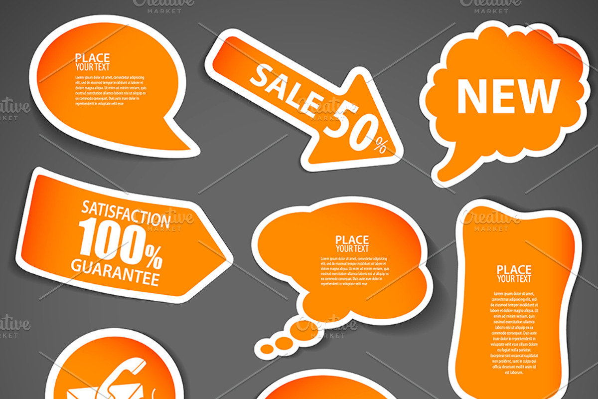 Stickers and Speech Bubbles, a Finance Illustration by TAlex (Photo 2 of 7)